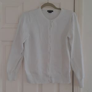 Eddie Bauer White Cardigan Sweater Size Large